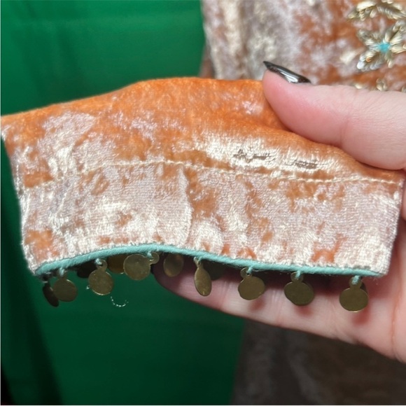 SOFT SURROUNDINGS Crushed Velvet Moroccan Beaded Tunic in Pink, Size PXS EUC - Picture 9 of 14